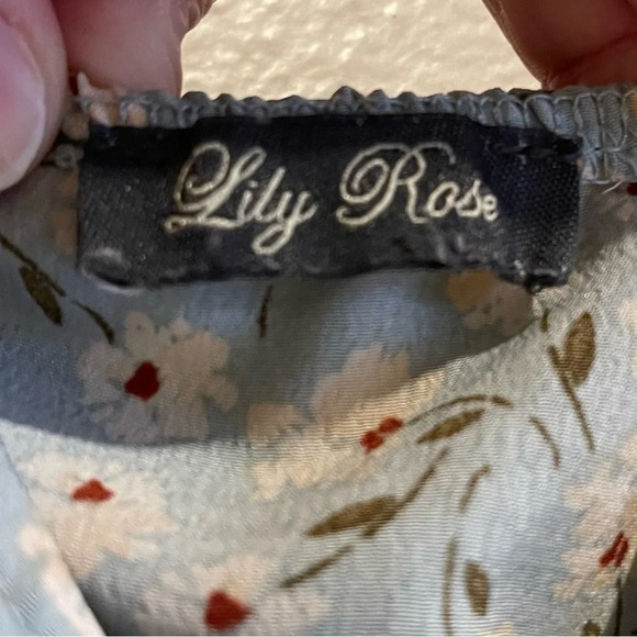 LiIy Rose Mint Green Long Sleeve Ditsy Floral Dress Size Juniors Large - Picture 3 of 10